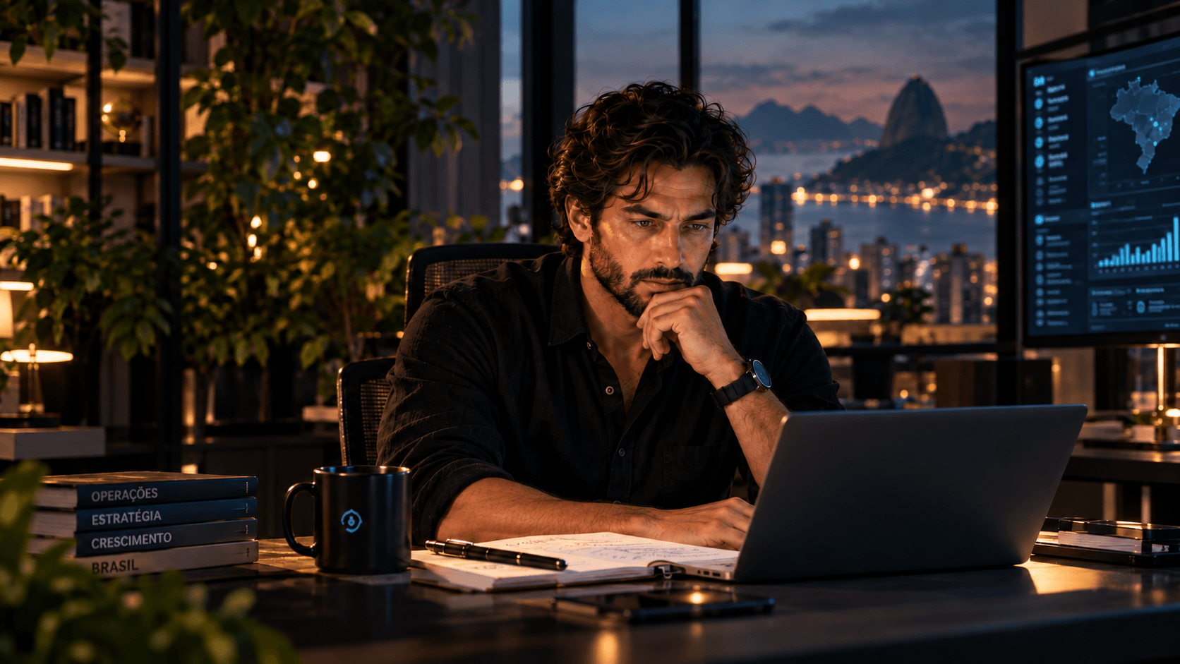 Leo em seu ambiente de trabalho brasileiro